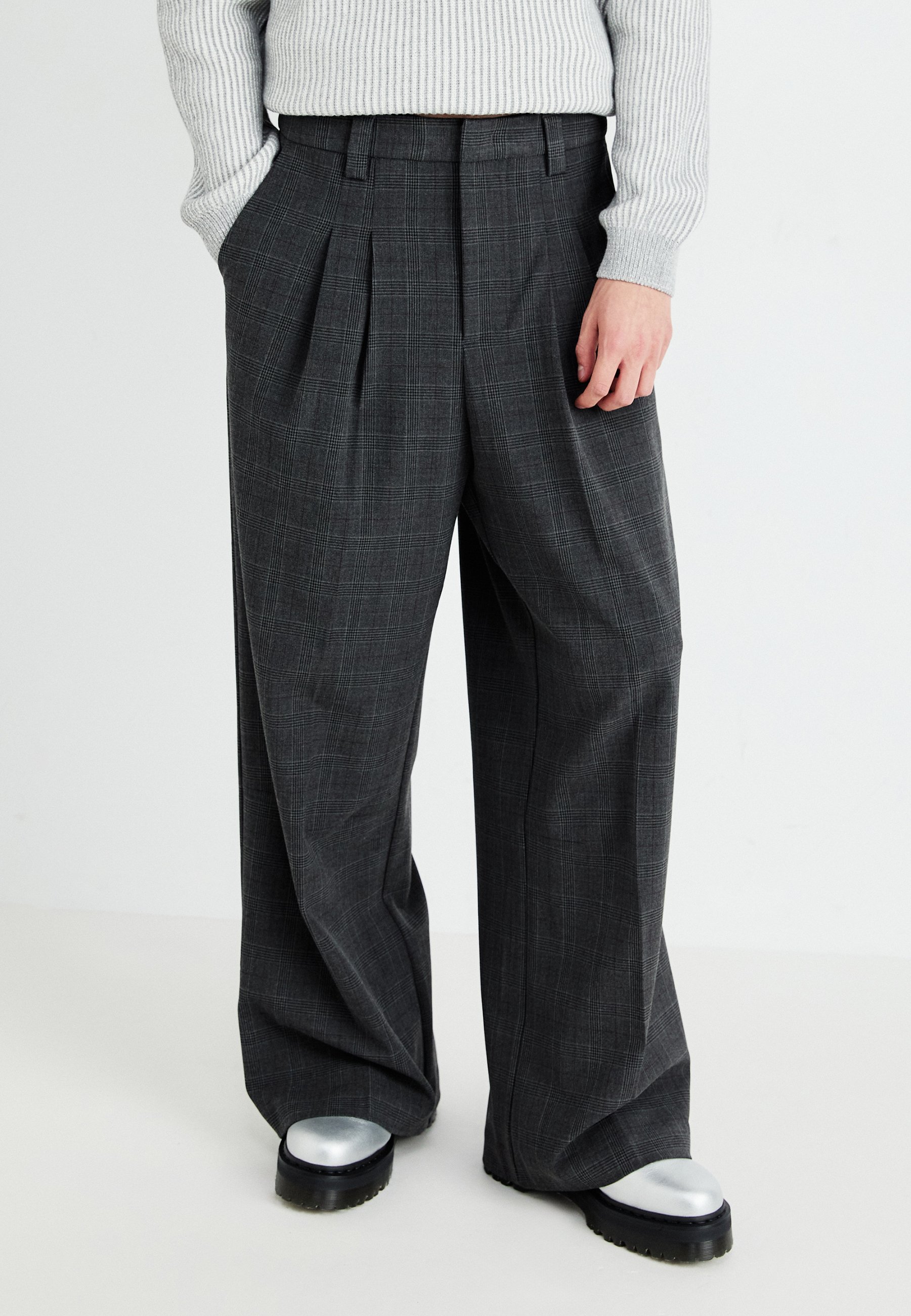 Jaded London CHECK GOLIATH SUIT TROUSER - Trousers - grey