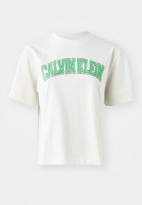 BOXY VARSITY TEE - Camiseta estampada - tofu