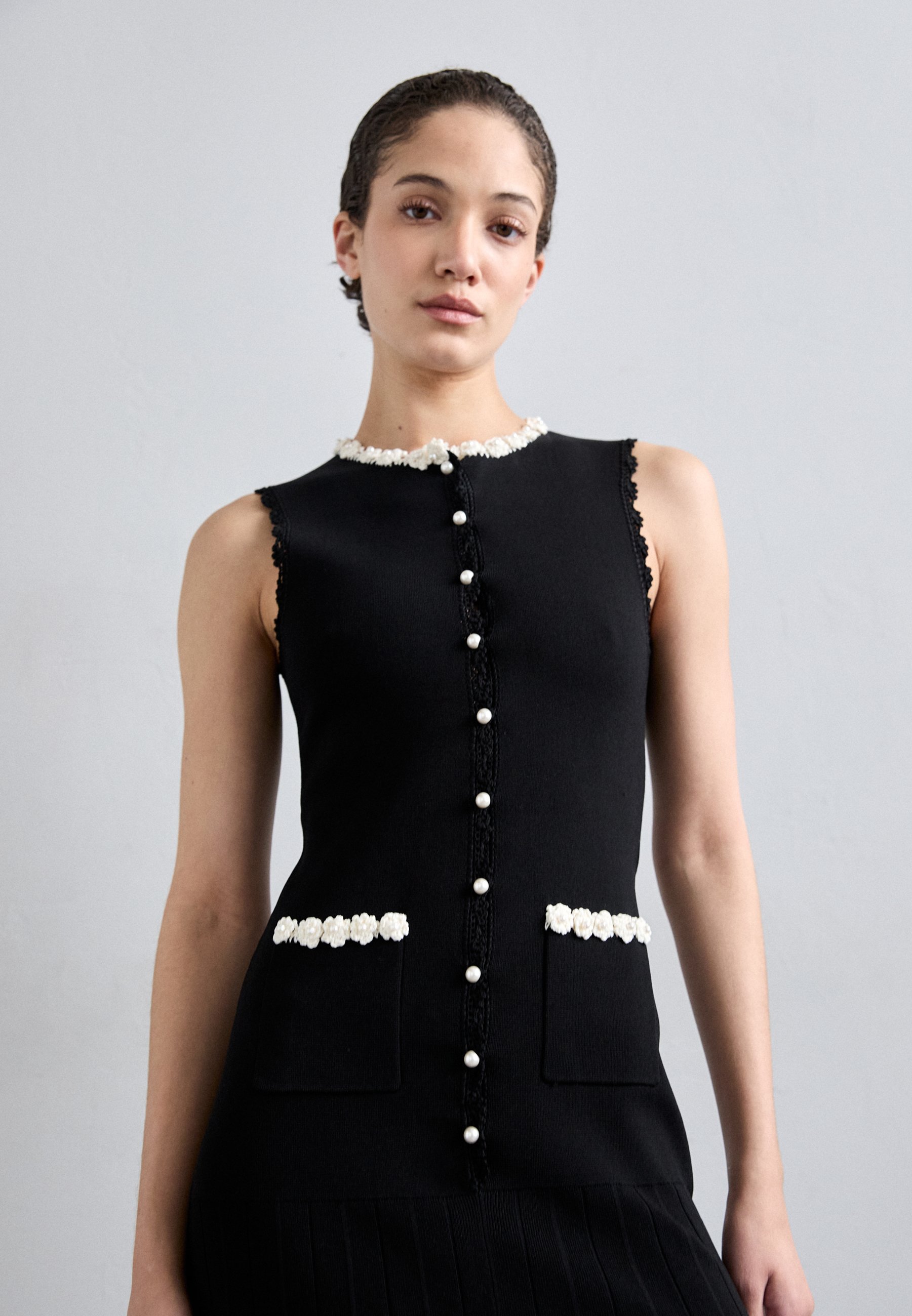 sandro ROBE LONGUE CROCHET - Maxi šaty - noir/černá - Zalando.cz
