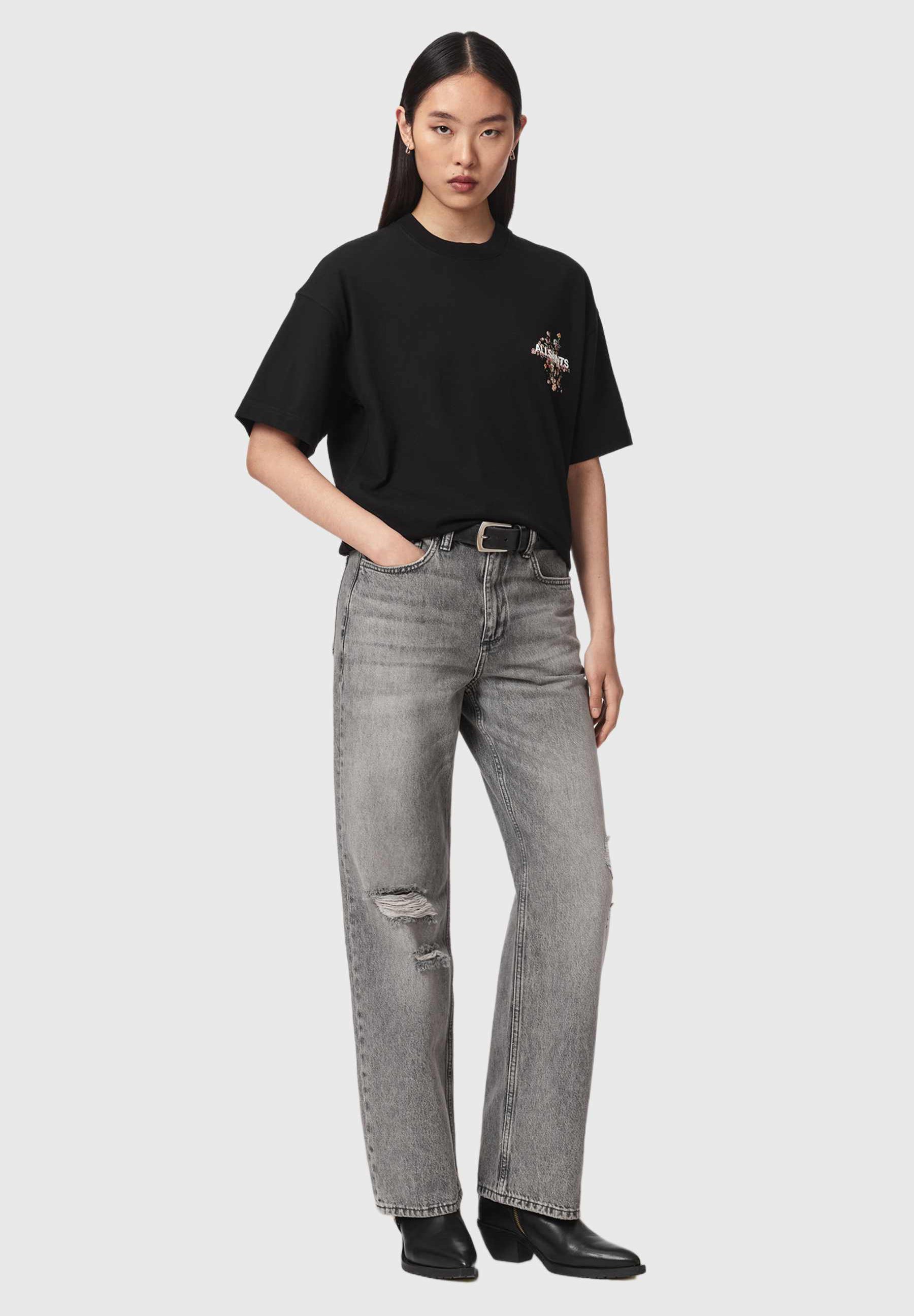 AllSaints VALEN ETTA TEE - Print T-shirt - black - Zalando.co.uk