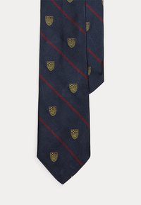 STRIPED SILK REPP CLUB TIE - Cravată - navy
