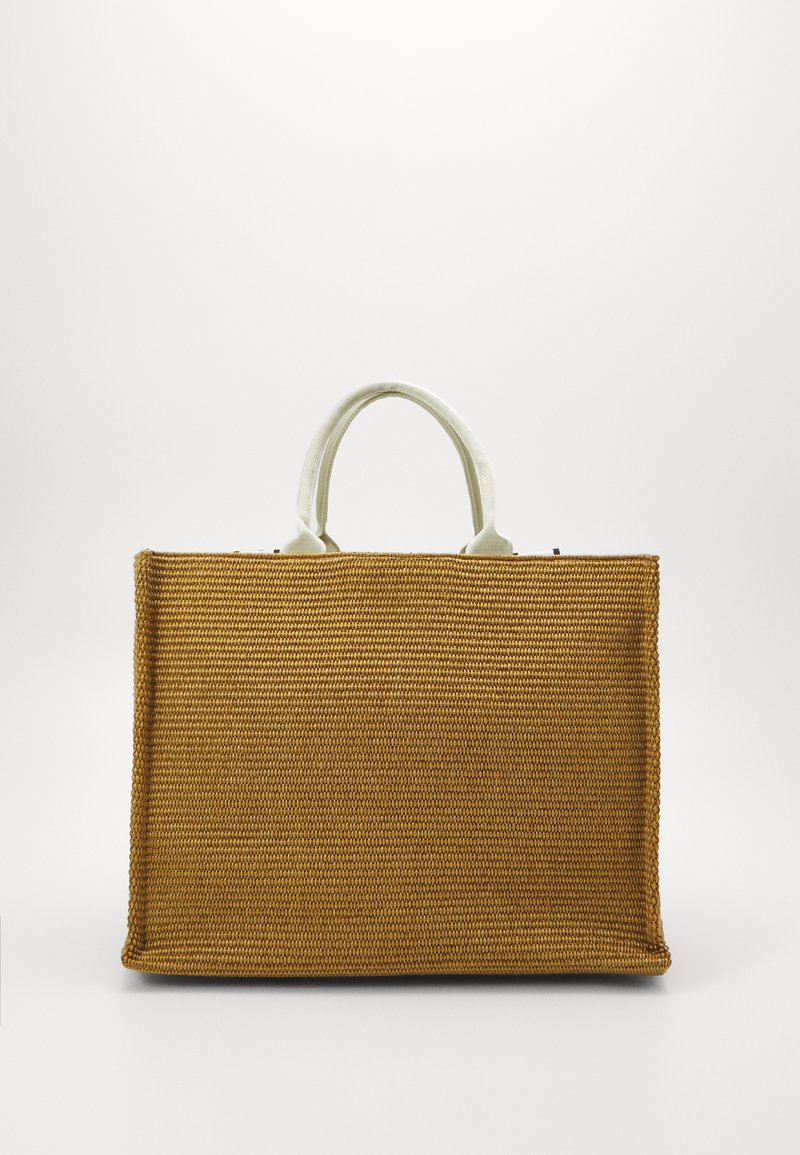 Marni LARGE BASKET UNISEX Tote bag raw sienna/natural/black/beige