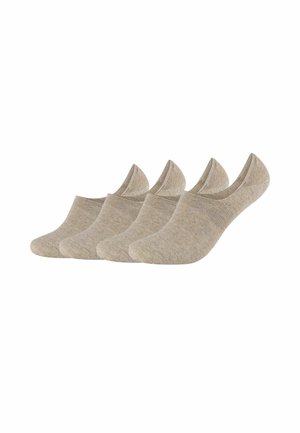 Quattro paia di calzini beige invisibili disposti fianco a fianco, progettati per calzature a taglio basso.