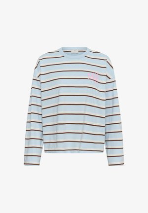 Kaffe, KAELOISE LS T-SHIRT - T-shirt à manches longues - light blue carafe stripe