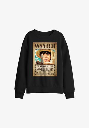 NETFLIX, ONE PIECE LUFFY PIRATE WANTED POSTER UNISEX - Sweatshirt - black