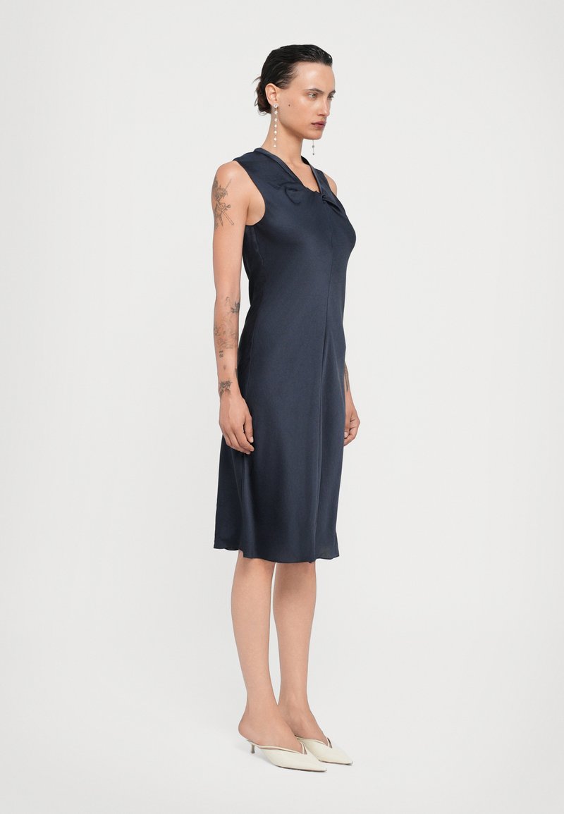 theory blue dress Theory Check Print Pleated Minidress in Sapphire Multi main image 0