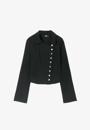 Stradivarius, BUTTON-UP CROSSOVER SHIRT - Chemisier - black