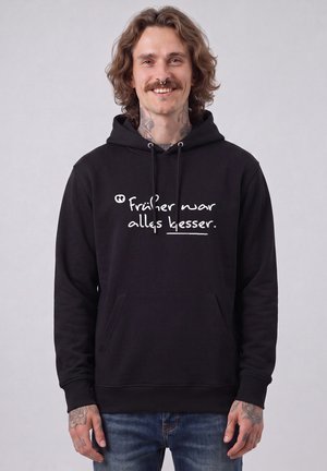 watapparel, FRÜHER WAR ALLES BESSER UNISEX - Hoodie - black