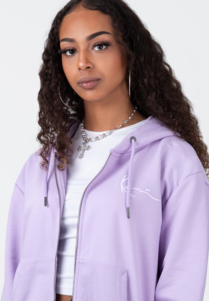 Karl Kani CHEST SIGN - Zip-up sweatshirt - light purple/purple - Zalando.ie