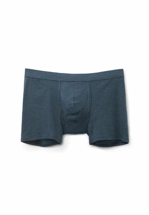 Boxers ajustados para hombre en azul oscuro, fabricados con un tejido suave y texturizado. Cuentan con una cinturilla lisa y un pouch frontal contorneado.