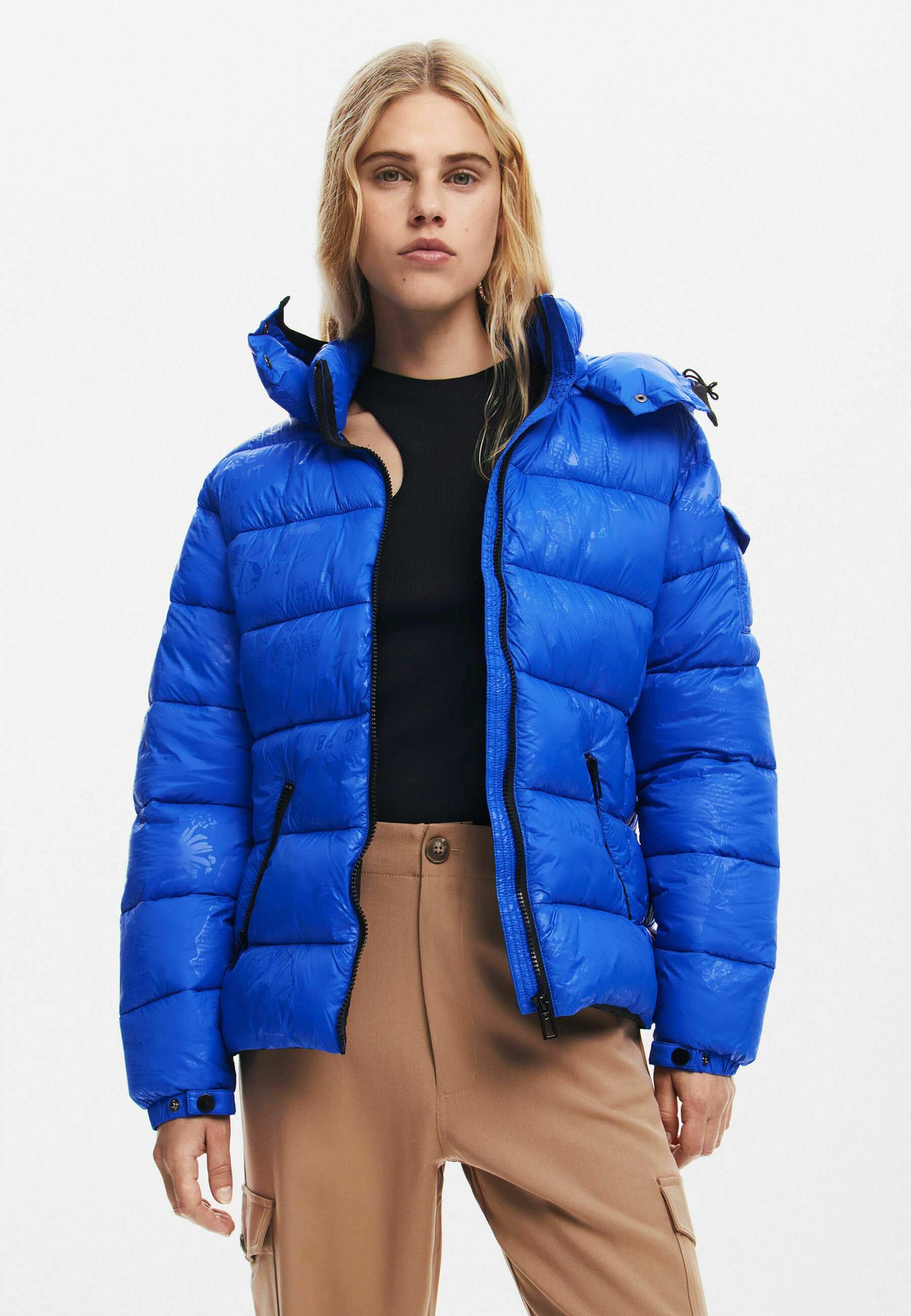Veste Bomber Desigual Bleu Femme - Neuf Avec Étiquettes