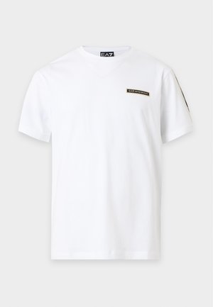 EA7 Emporio Armani, TRAIN LOGO SERIES TEE TAPE - Βασικό μπλουζάκι - white