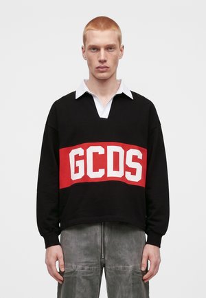 GCDS, BAND LOGO  - поло риза - black/red