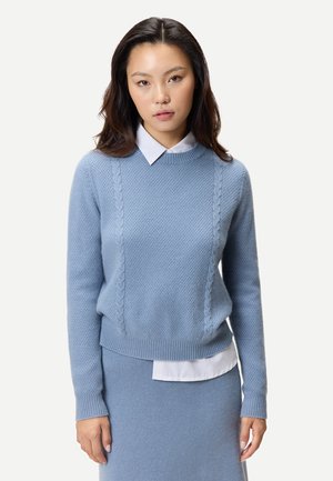 MIT RUNDHALS - Stickad tröja - blue