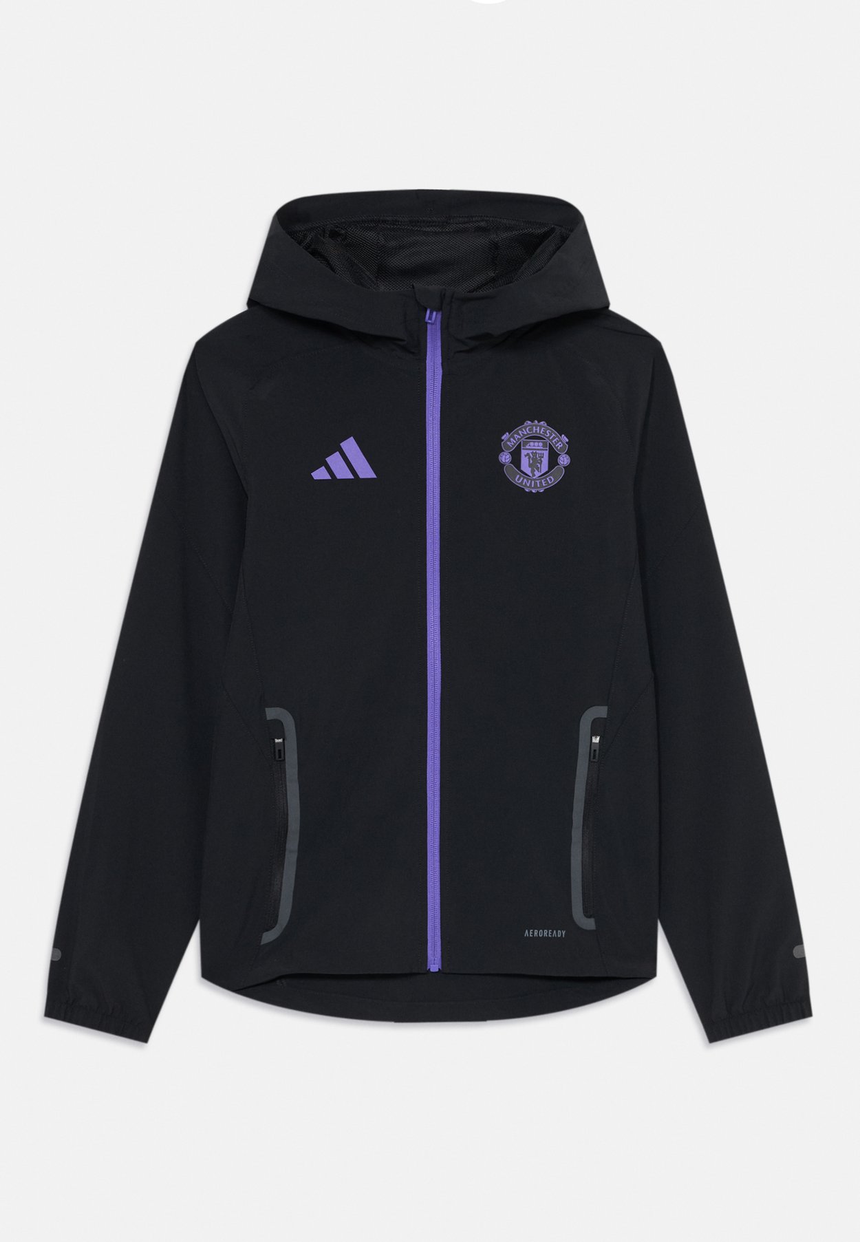 adidas MANCHESTER UNITED TIRO COMPETITION TECH TRAVEL JACKET KIDS - Training jacket - black/purple rush