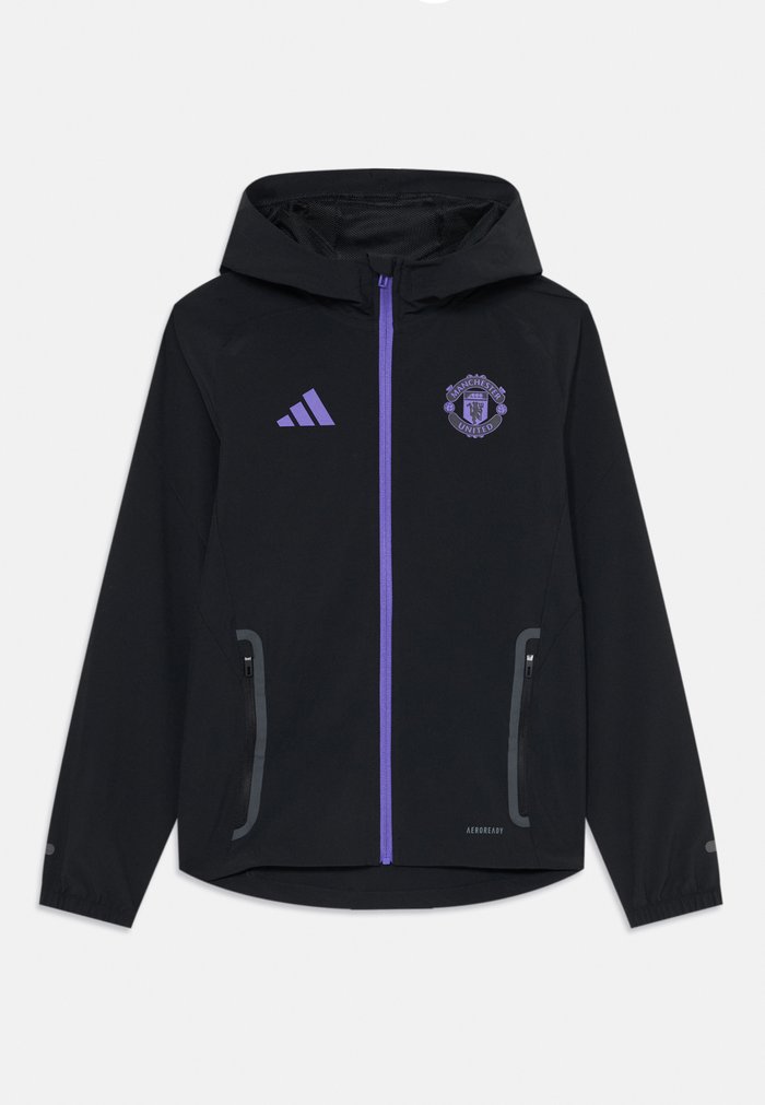adidas MANCHESTER UNITED TIRO COMPETITION TECH TRAVEL JACKET KIDS - Training jacket - black/purple rush