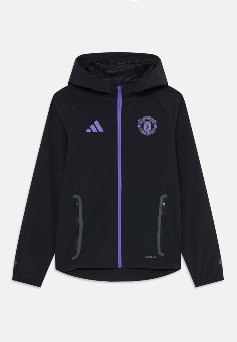 adidas Performance MANCHESTER UNITED TIRO COMPETITION TECH TRAVEL JACKET KIDS - Μπουφάν προπόνησης - black/purple rush