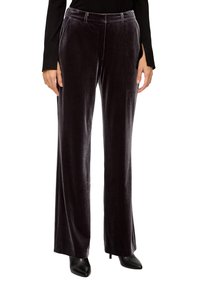 s.Oliver BLACK LABEL REGULAR MIT WIDE LEG - Stoffhose - dunkelgrau
