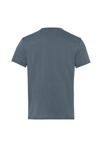 Korte mouwen t-shirt in donkergrijs, gemaakt van zacht, geweven stof. Heeft een klassieke ronde halslijn en een rechte pasvorm zonder versieringen.