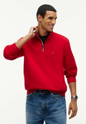 Tommy Hilfiger, RWB TIPPING TERRY REG 1/4 ZIP - Felpa - medium red