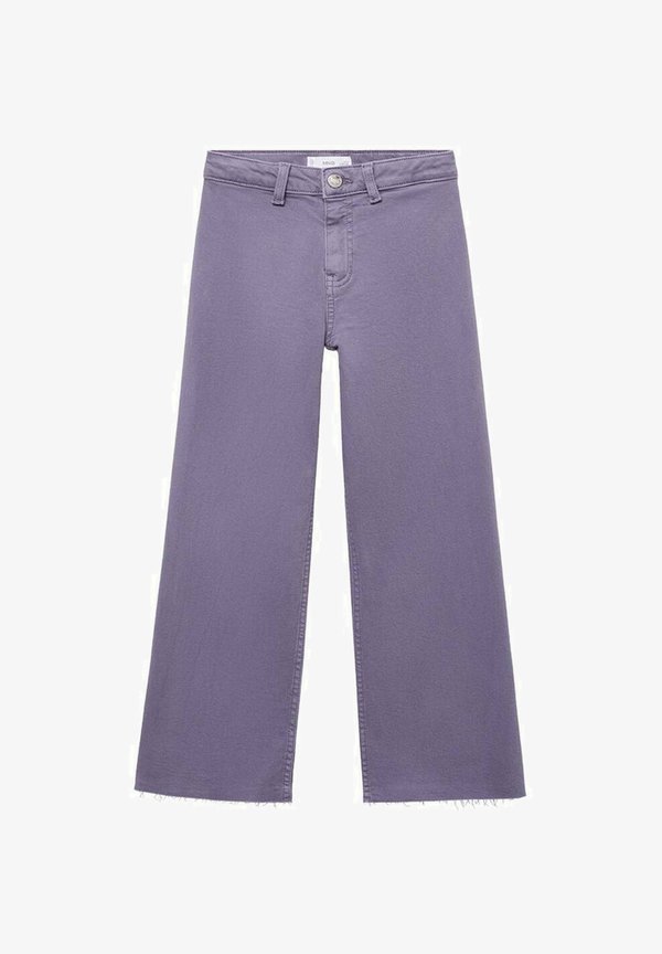 WIDE FRAYED HEM - Flared Jeans - purple