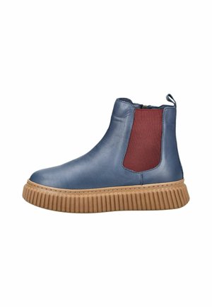 Stivaletti con plateau - navy bordo