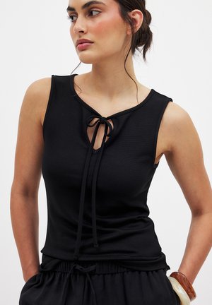 PUNTO TIE FRONT SINGLET - Undershirt - black
