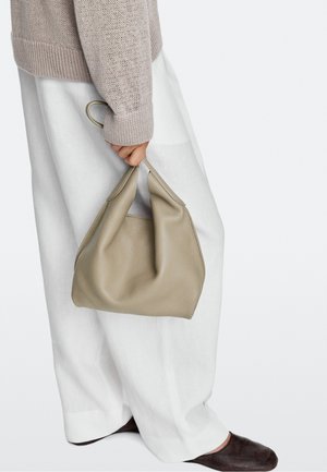 Massimo Dutti, MINI NAPPA LEATHER SHOULDER BAG - Handbag - mottled beige