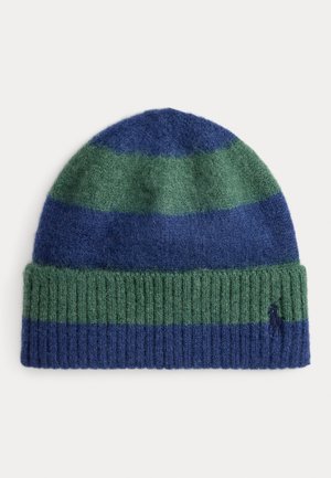 BRUSHED WOOL STRIPED BEANIE UNISEX - Bonnet - navy/green