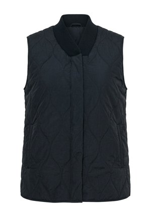 Ulla Popken, HYPRAR QUILTED COLLEGE COLLAR VEST - Vest - black