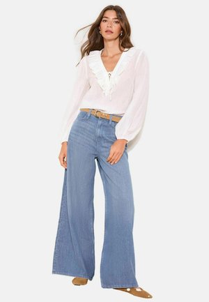 REGULAR FIT - RUFFLE TIE - Bluse - white