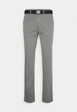 SLIM FIT GARMENT DYE BELT - Chinos - pewter
