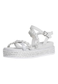 Marco Tozzi SANDALETTE - Wedge sandals - lt grey comb