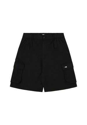 Sorte cargo shorts lavet af bomuld, med knaplukning, to sidelommer og en sidelomme med klap samt et lille logo.