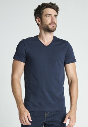 MIT V-AUSSCHITT USA ORIGINALS - Basic T-shirt - navy