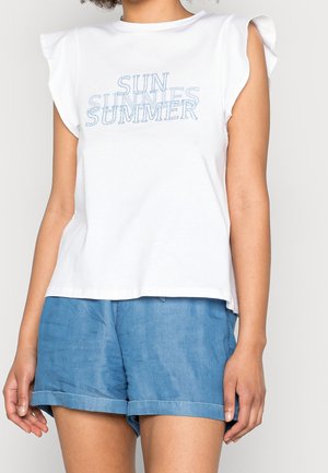 T-shirt med print - white
