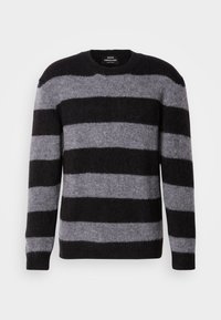 VILHELM STRIPE - Jumper - black/asphalt
