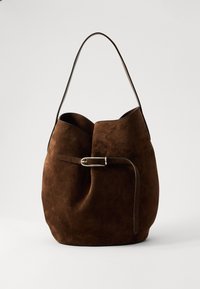 BELTED BUCKET BAG LARGE - Handbag - dark brown
