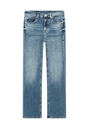 Massimo Dutti HIGH-WAIST - Džíny Straight Fit - blue denim