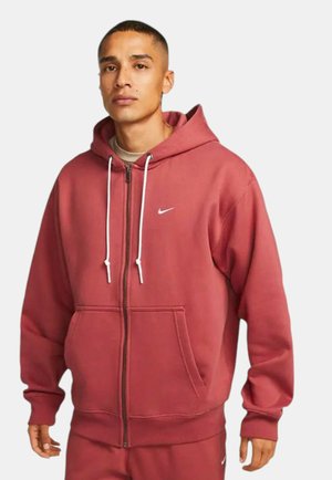 SOLO - Felpa con zip - multicolor brick red