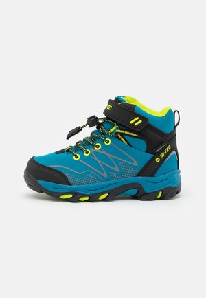 BLACKOUT MID WP JR UNISEX - Hiking shoes - saphire/black/lime