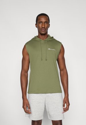 ICONS CONTRAST HOODED TEE - T-shirt imprimé - olive