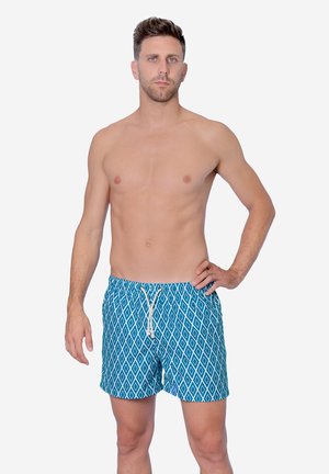 PRAIANO - Swimming shorts - blue white graphic print
