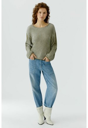 Strickpullover - khaki white