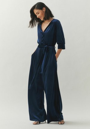REGULAR FIT - ELASTICATED WAIST WIDE LEG PARTY - Jumpsuit - navy