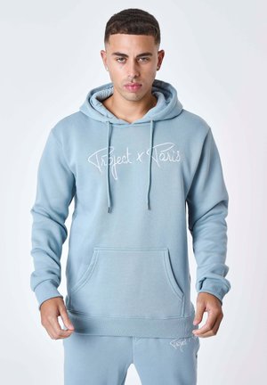 SIGNATURE - Hoodie - bleu gris   blanc