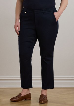 DOUBLE FACED STRETCH COTTON PANT - Nadrágok - navy