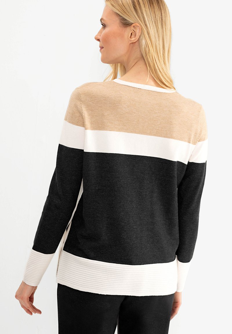 Damen Strickjacken | Olsen MIT KNOPFDETAIL AN DEN SEITEN Strickpullover anthrazit - CM42243 Damen Strickjacken | Olsen MIT KNOPFDETAIL AN DEN SEITEN Strickpullover anthrazit - CM42243