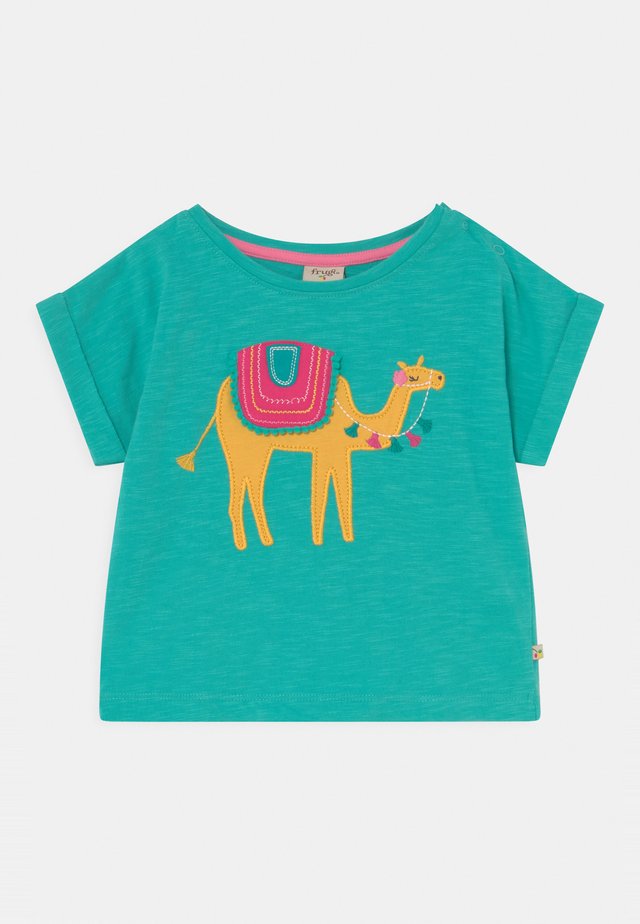 SOPHIA SLUB CAMEL - T-shirt con stampa - pacific aqua