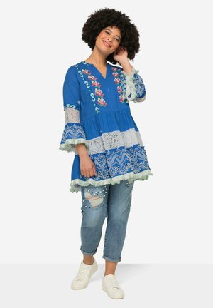 V-AUSSCHNITT 3/4-ÄRMEL - Tuniek - medium blue